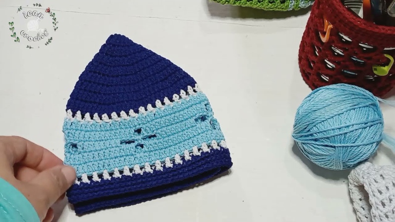 Cara Merajut Peci Anak Usia 1 2 tahun (lingkar kepala 44 46 cm, Tinggi crown 13 14