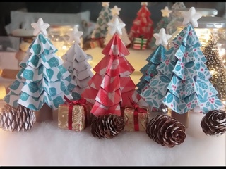 Dcoration de Nol DIY : Sapins en papier
