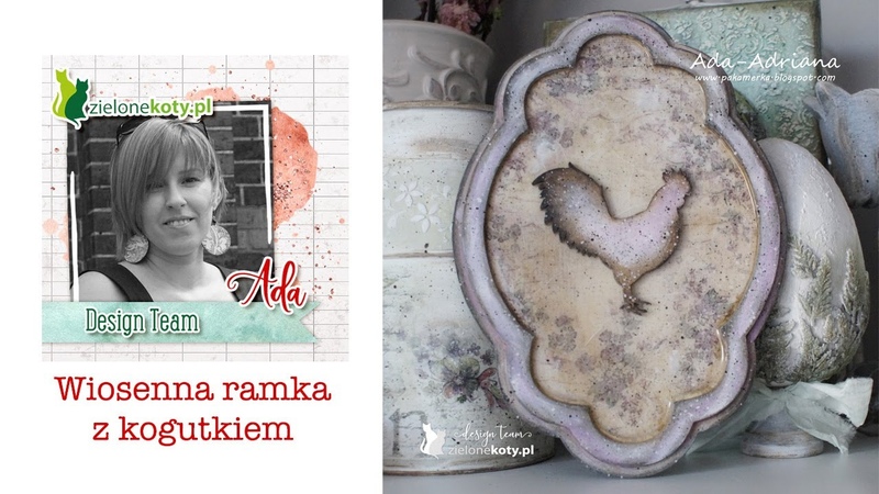 Wiosenna ramka z kogutkiem,