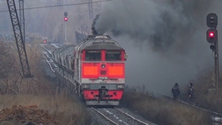 Боинг на взлёте: 2ТЭ116-983 с вертушкой даёт жару на подъёме (Северный ГОК, Кривой Рог)