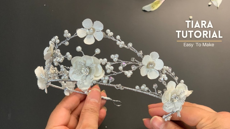 How To Make Bridal Tiara, Wedding Crown Diy, Floral Tiara Tutorial, Making Pearl