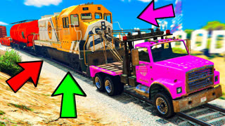 GTA 5 - ОСТАНОВИЛ ПОЕЗД И УГНАЛ ЕГО ЭВАКУАТОРОМ !  - БИТВА ЭВАКУАТОРОВ В GTA 5 ONLINE