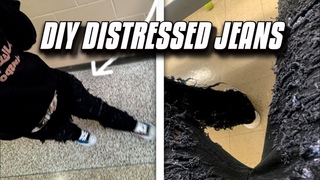 How I made these distressed jeans 👖 DIY Distressed Jeans 2022 ✅