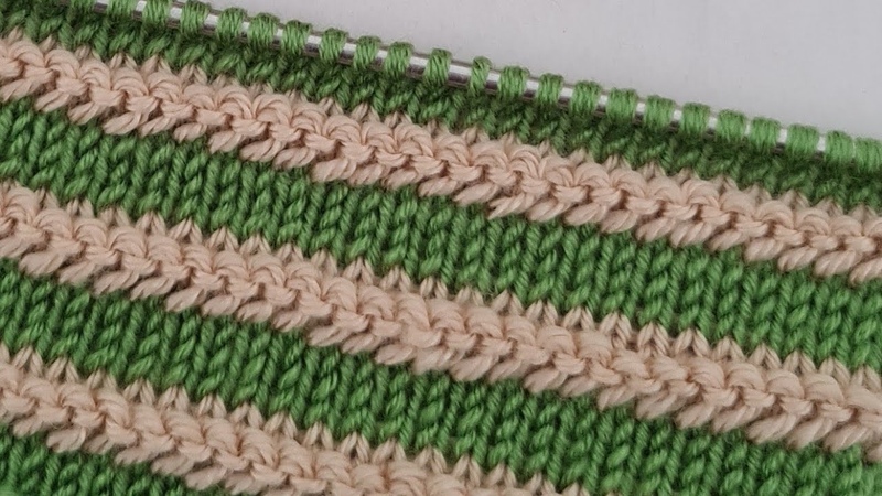 İki renkli İki şiş kolay örgü yelek modeli Knitting