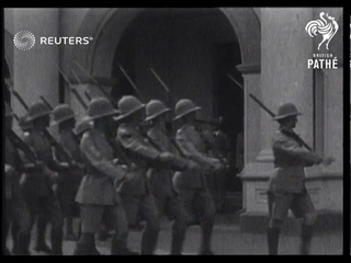 Royal Berkshires Regiment marches in annual tribute to General Gordon at Khartoum (1934)