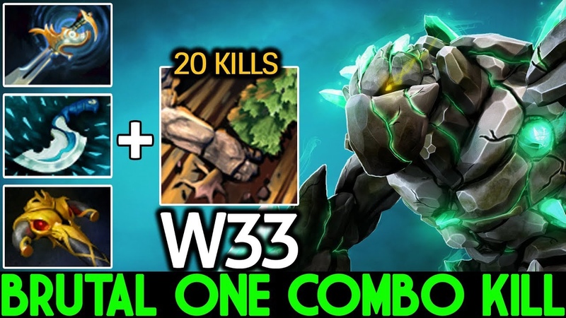 W33 Tiny Brutal One Combo Kill Super Mid Ganking 7. 22 Dota