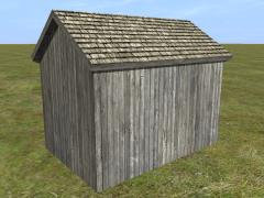 Barn, Shed 1a, 4x6m (unpaint boards & shingle roof) walls only