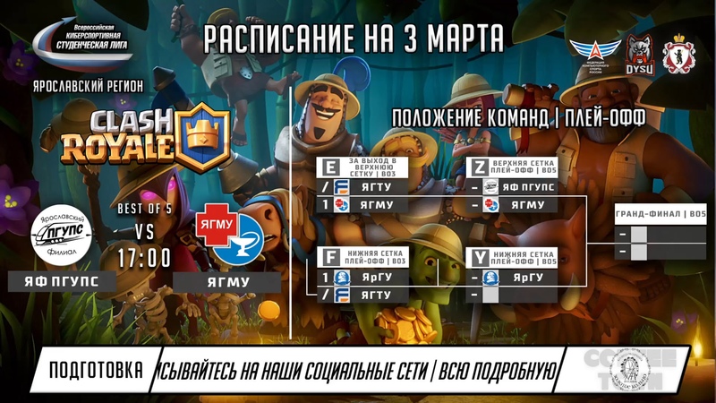 ЯГМУ VS ЯФ ПГУПС | ВКСЛ | Киберспорт Ярославль | Clash | Плей-офф | 7 день