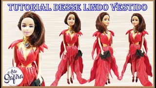BARBIE tutorial desse lindo vestido vermelho de  - Arte Safira barbie dresses foam sheets